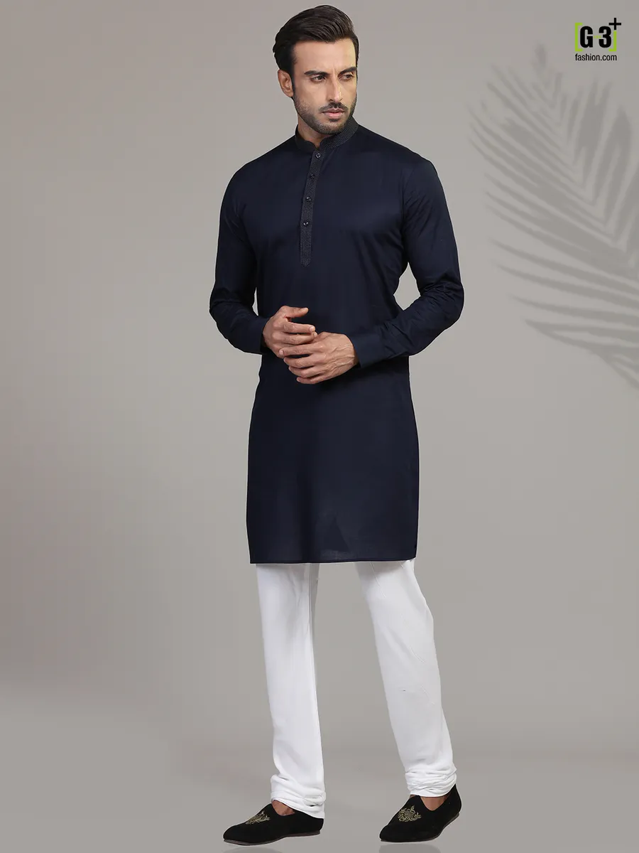 Navy full sleeves  Men Kurta pajama for festive