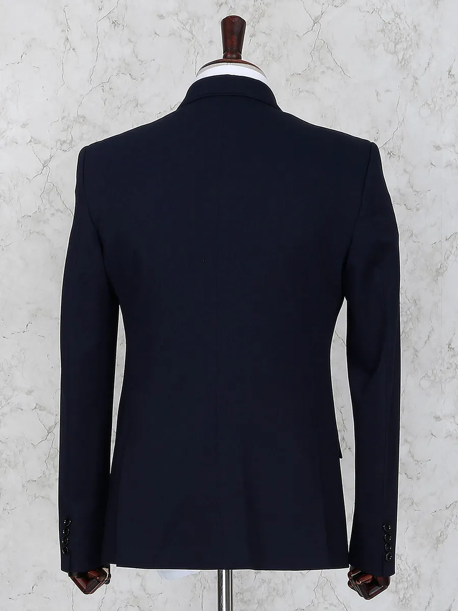 Navy hue terry rayon party function blazerG3MBL0639 United States