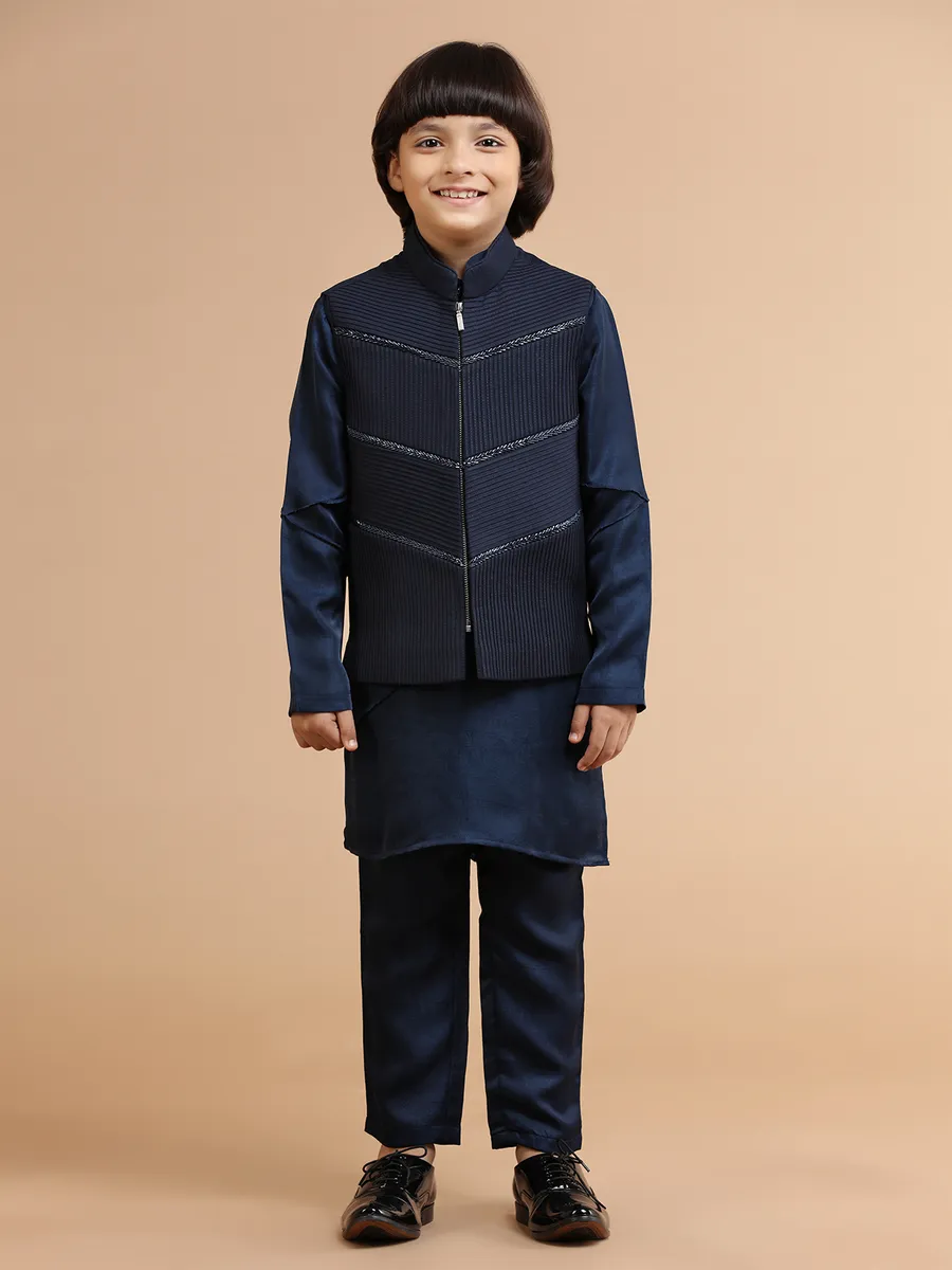 Navy reception look waistcoat set