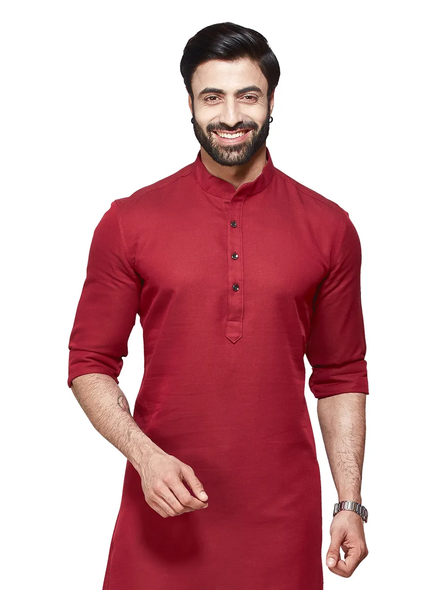 Plain maroon festival kurta