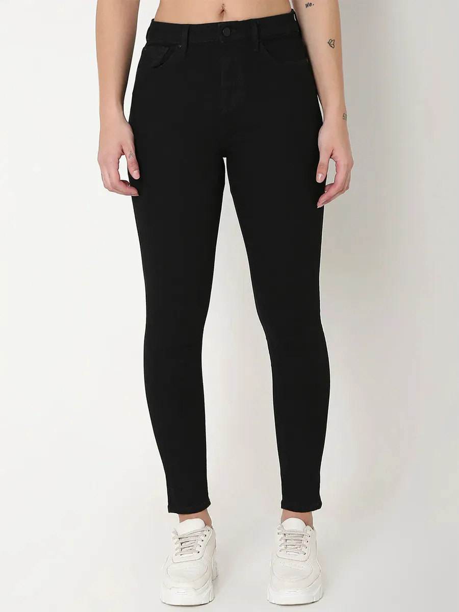 SPYKAR solid skinny fit jeans in black