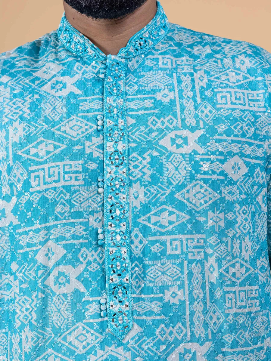 Newest aqua georgette kurta suit