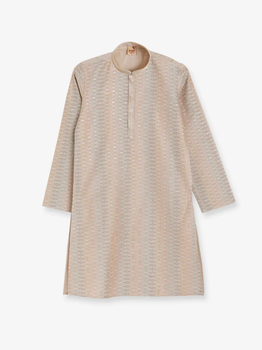 Newest beige silk kurta suit
