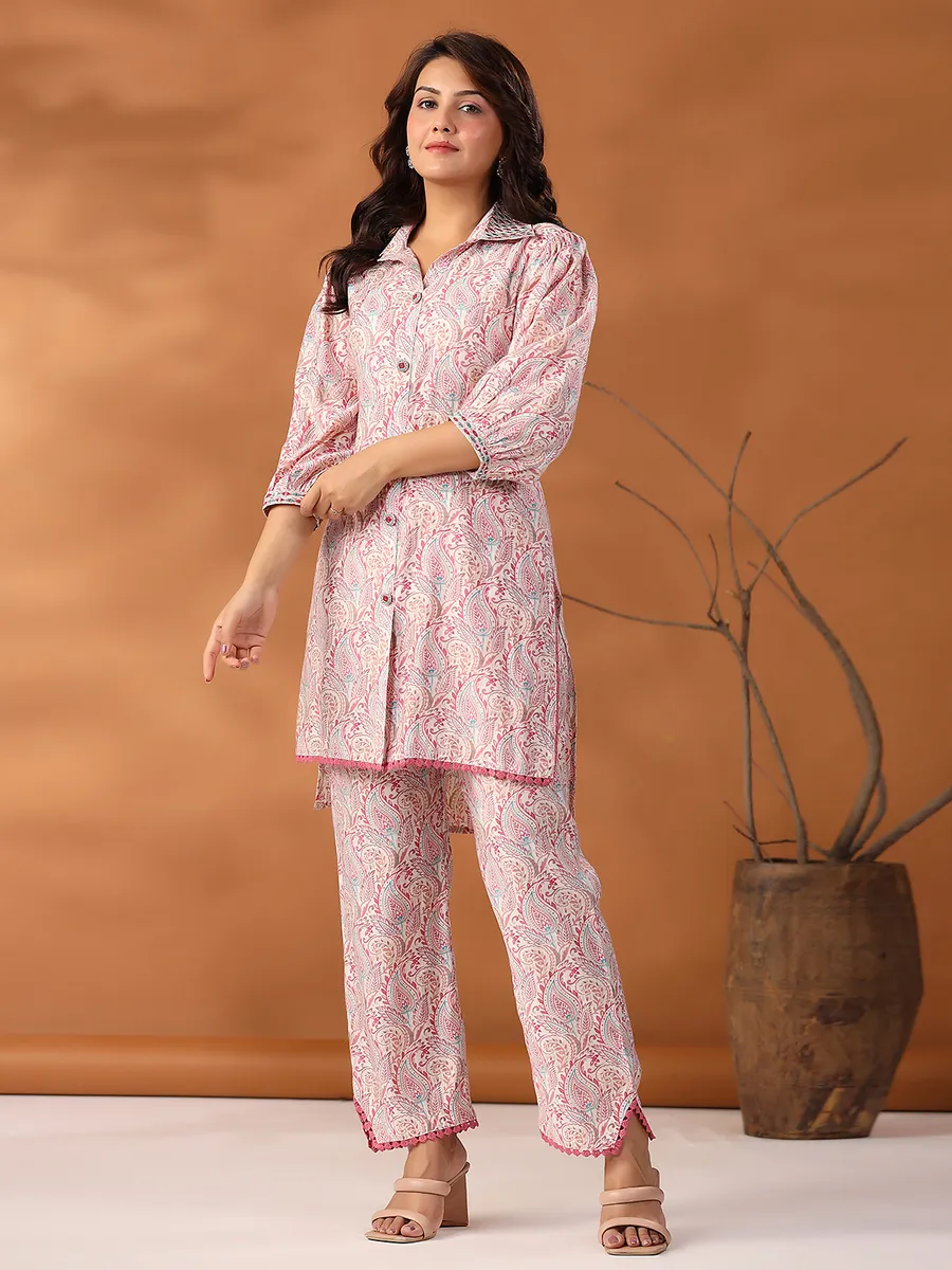 Newest cotton pink co ord set