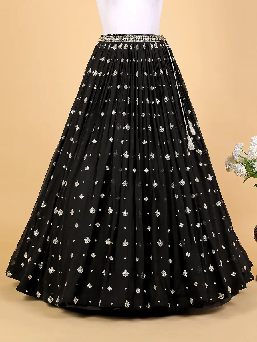 Newest georgette black lehenga choli