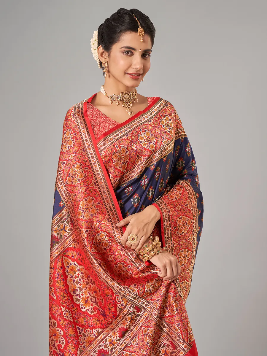 Newest navy banarasi silk saree