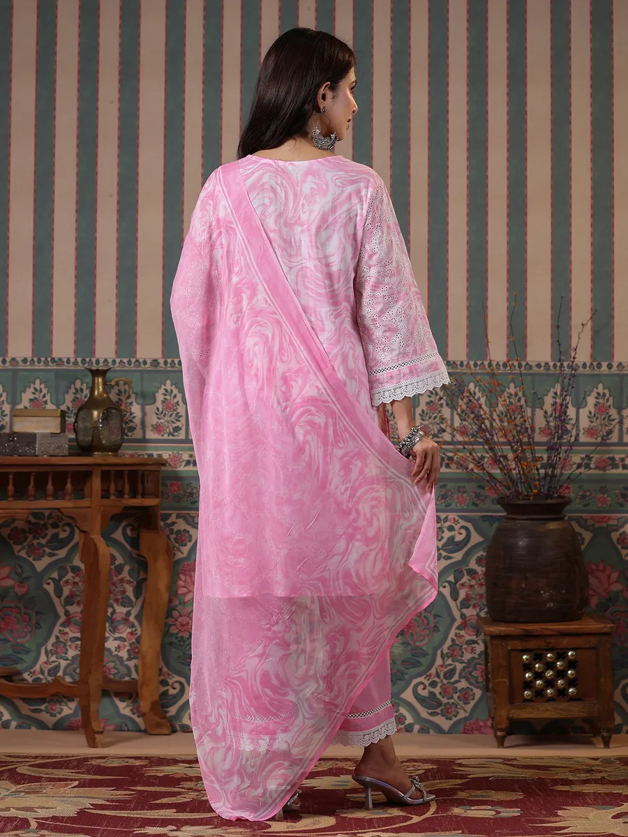 Newest pink cotton kurti set