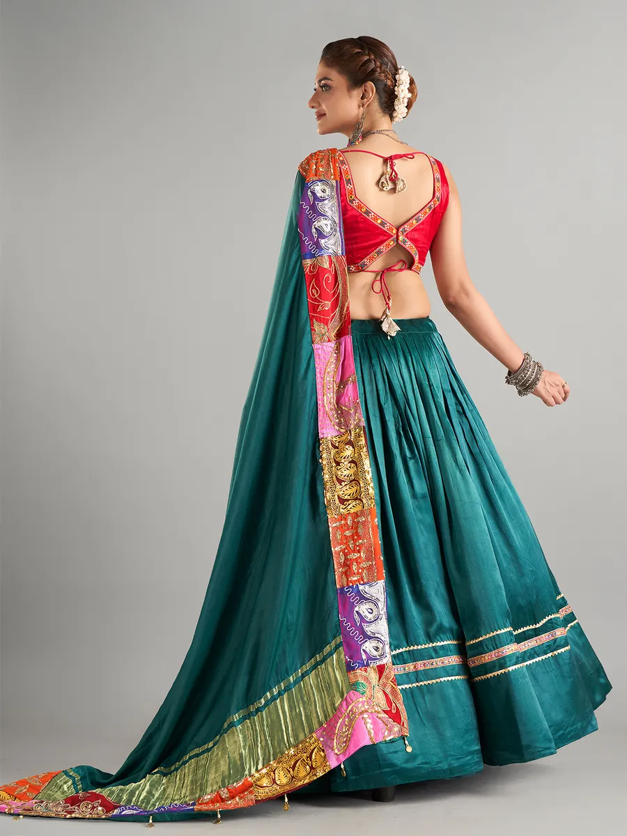 Newest rama blue silk lehenga choli