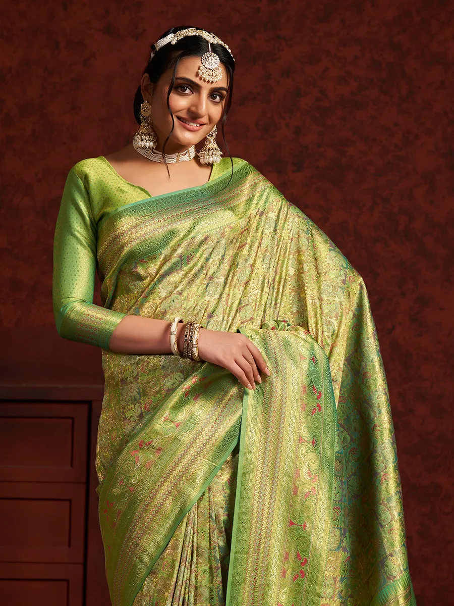 Newest silk green saree