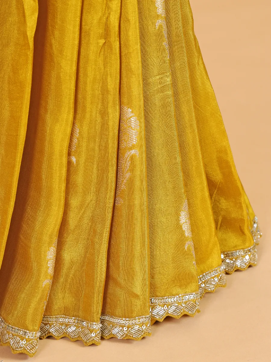 Newest silk musterd yellow saree