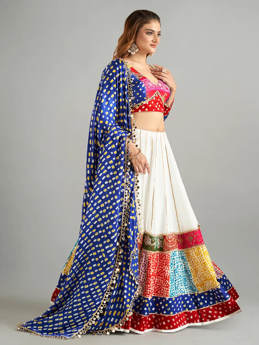 Newest white and blue chaniya choli