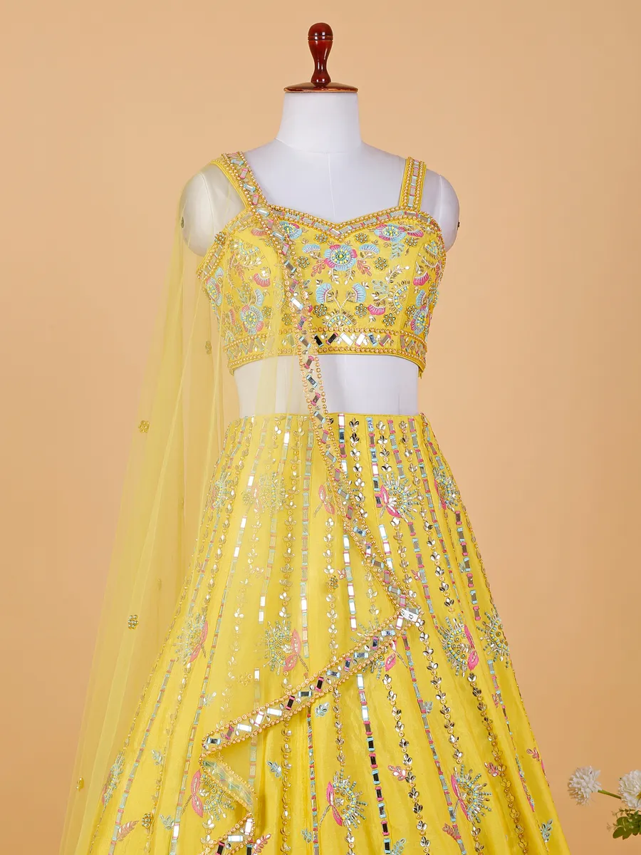 Newest yellow silk lehenga choli