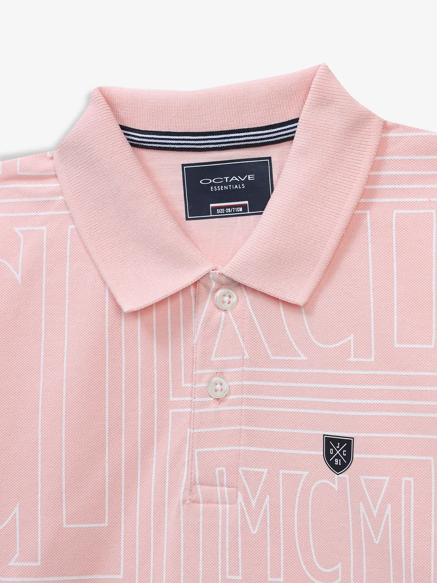 OCTAVE light pink printed casual t-shirt