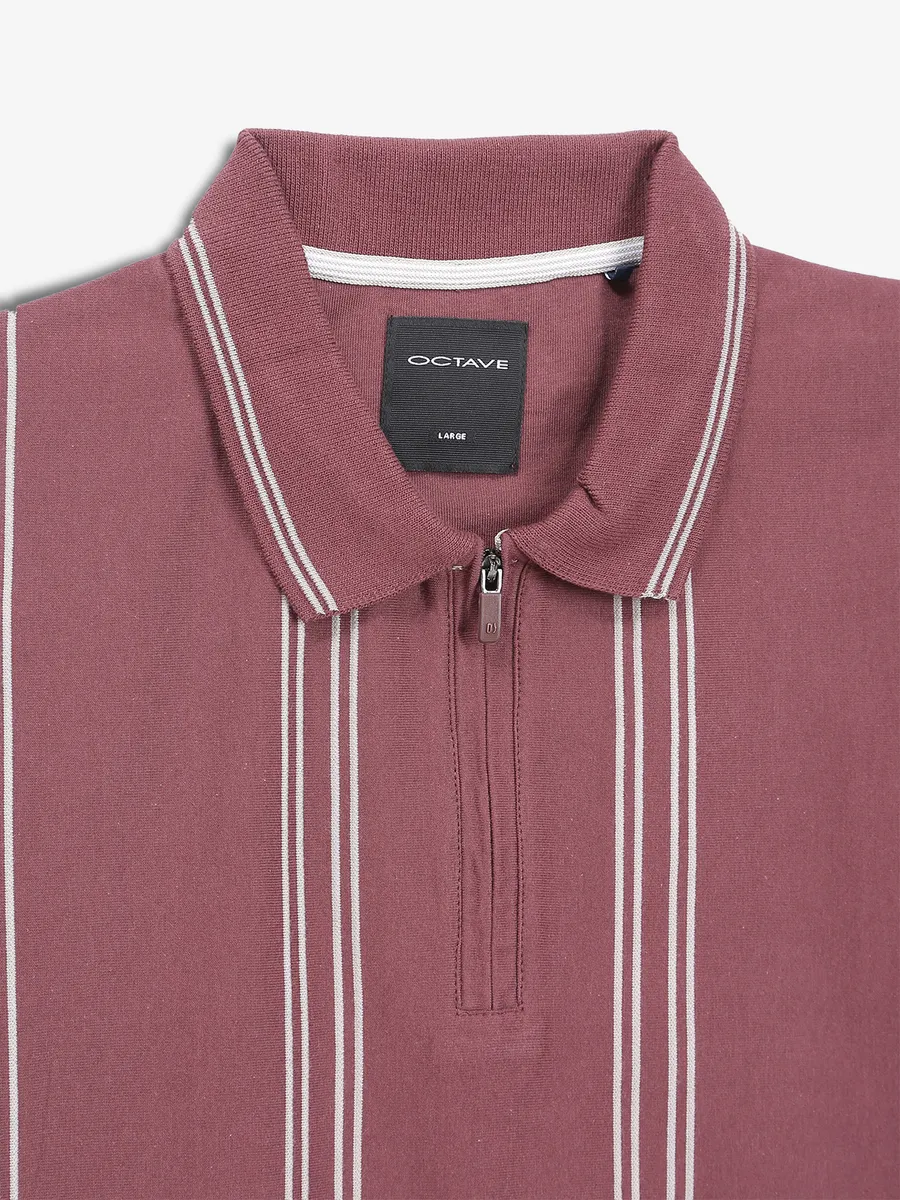 OCTAVE pink stripe polo cotton t-shirt
