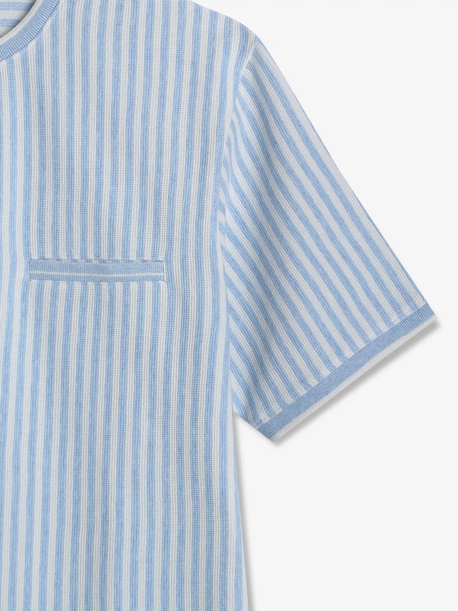 OCTAVE sky blue stripe cotton t-shirt