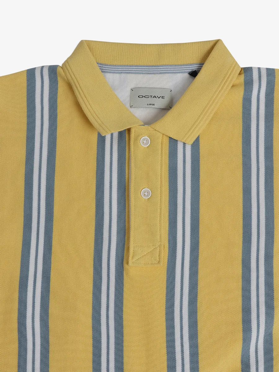 Octave yellow cotton stripe t-shirt