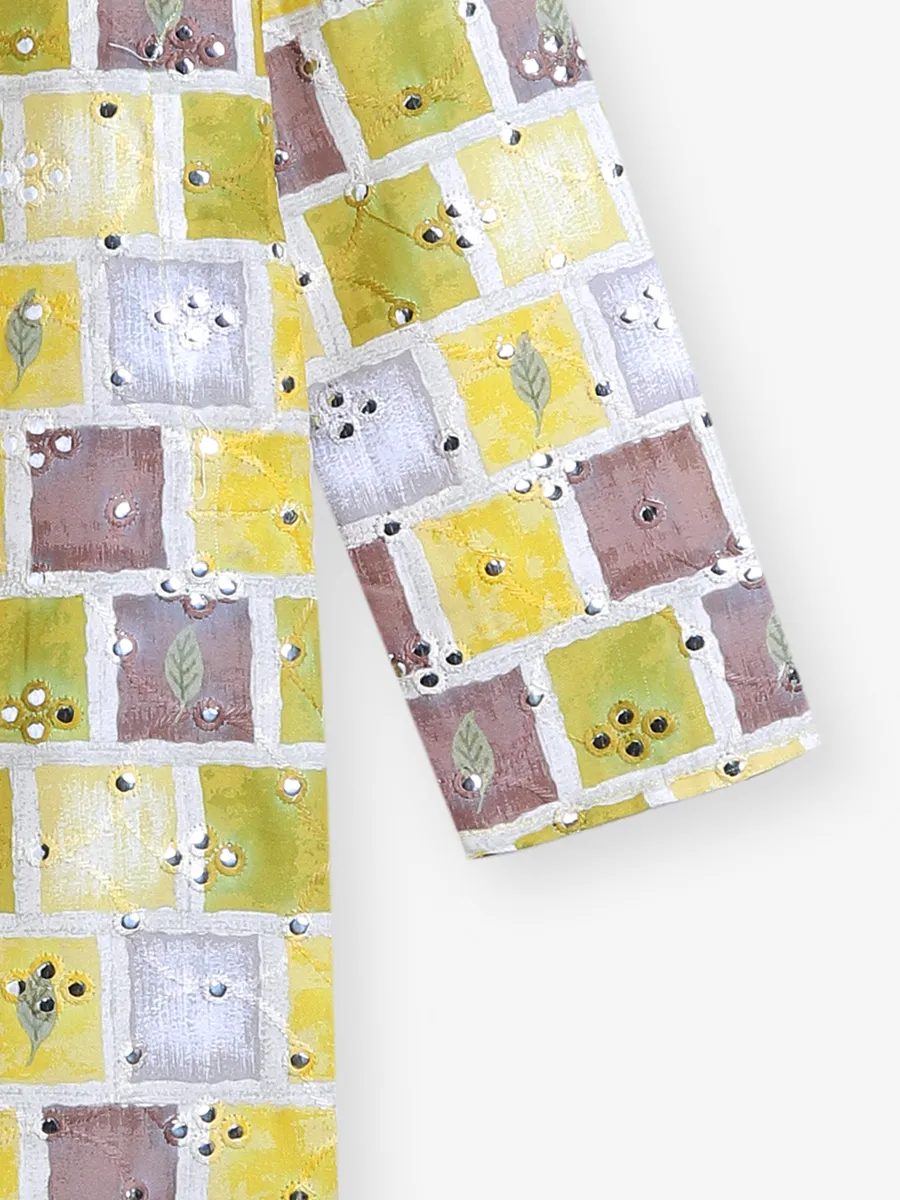 Offwhite kurta pajama for festiveG3BKS2386 United States