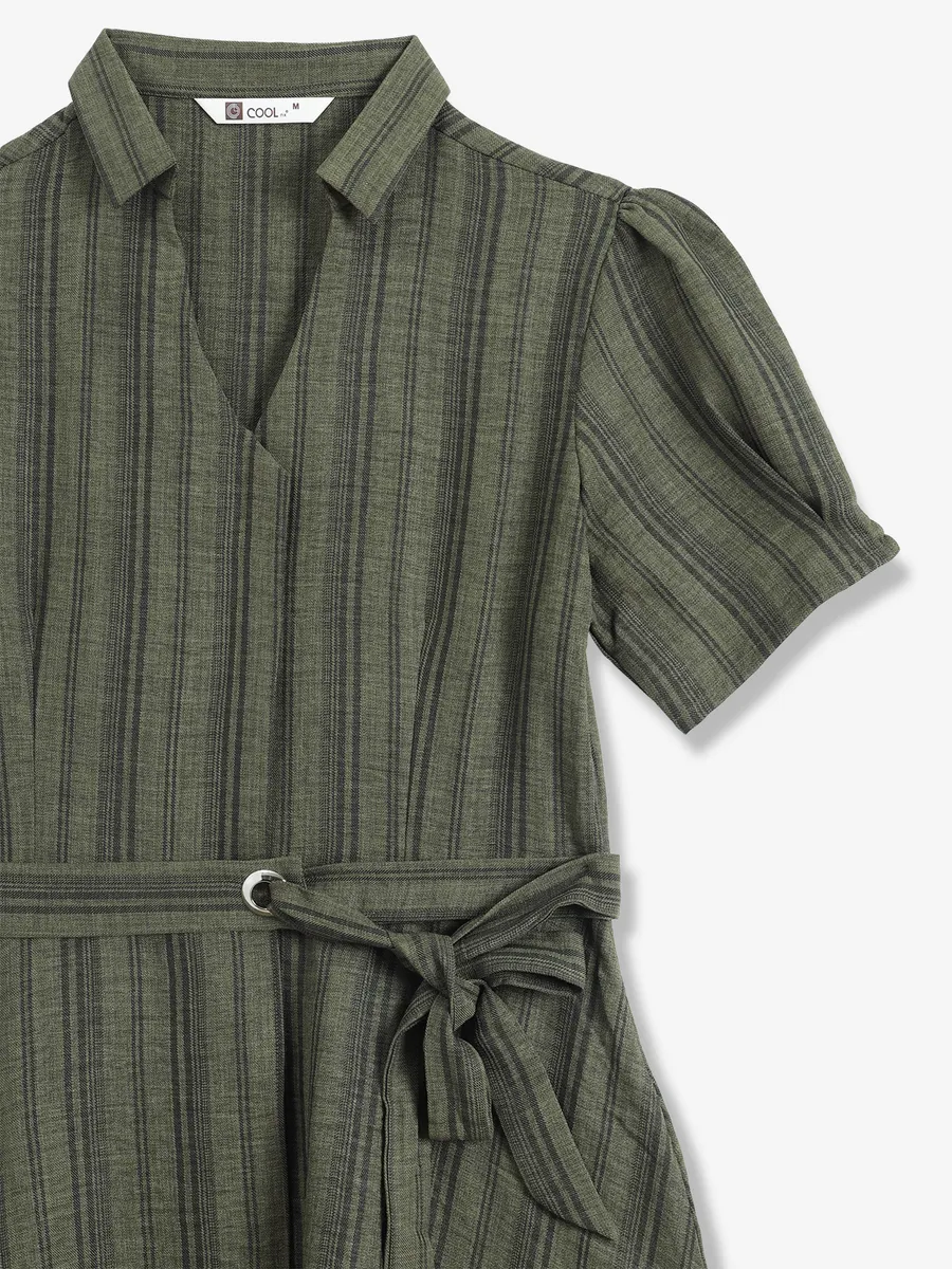 Olive Stripe Mini Dress main image 0