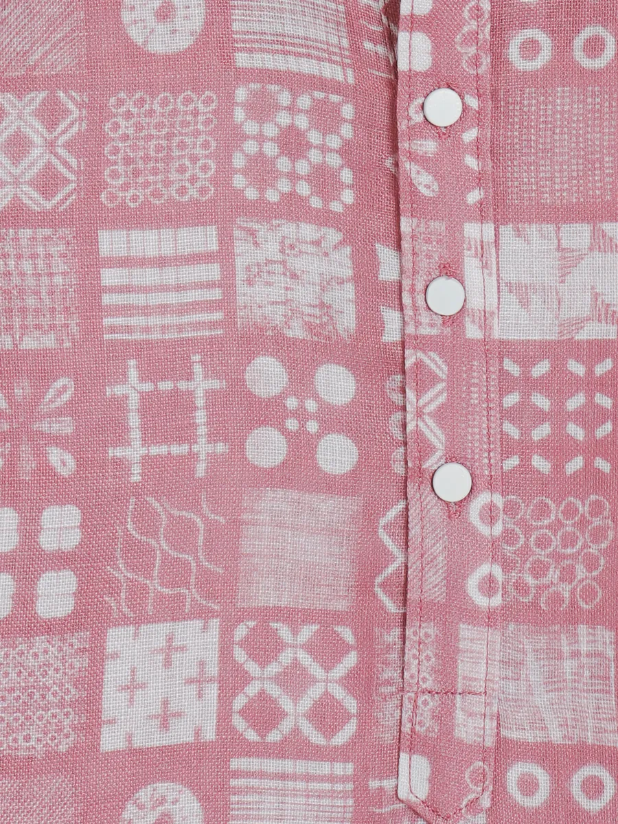 Onion pink cotton printed kurta
