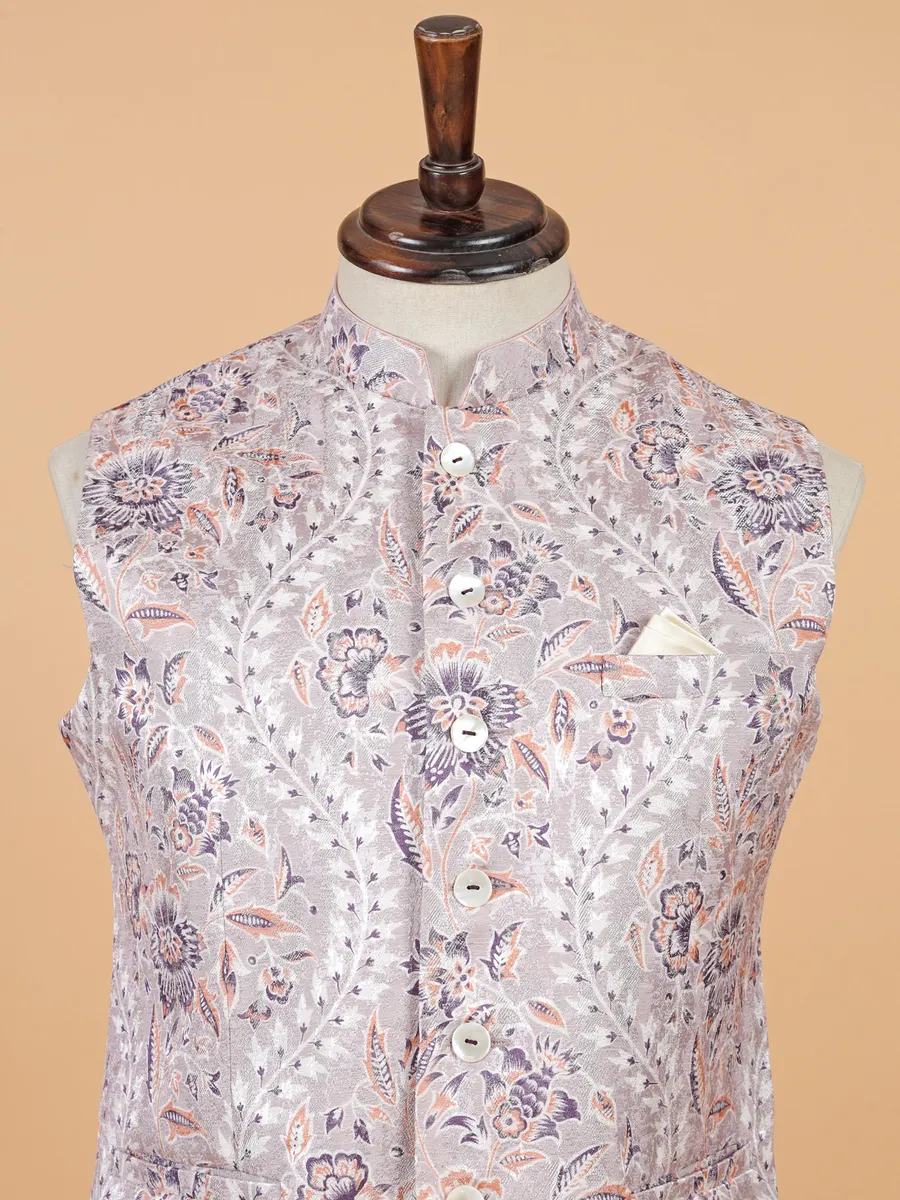 Onion pink festive ready waistcoat for men