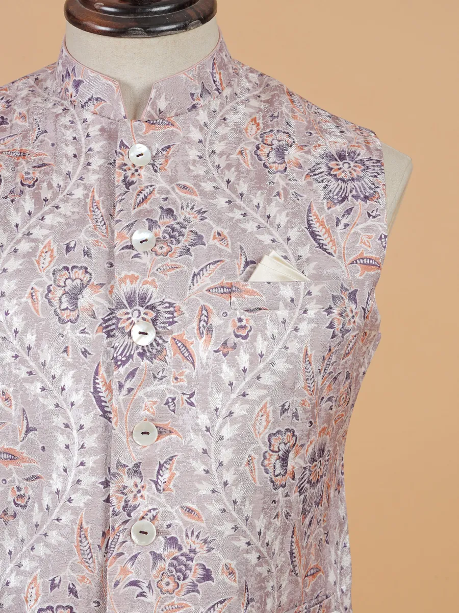 Onion pink festive ready waistcoat for men