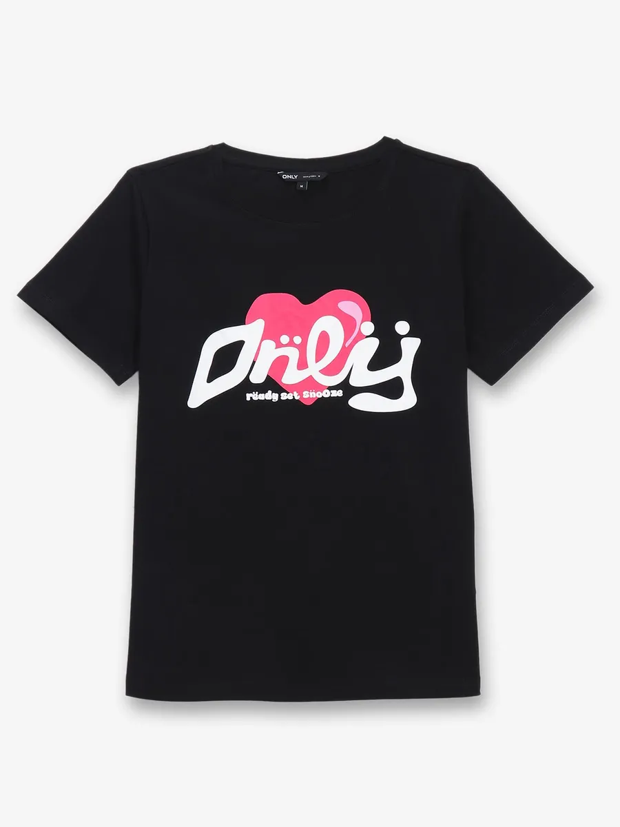 ONLY black cotton brand name t-shirt