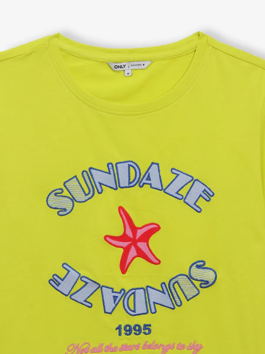 ONLY lemon green cotton t-shirt
