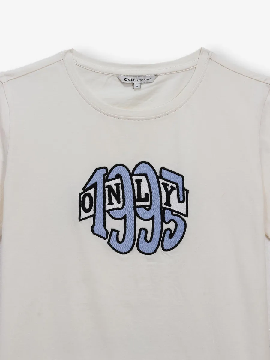 ONLY off-white brand name cotton t-shirt