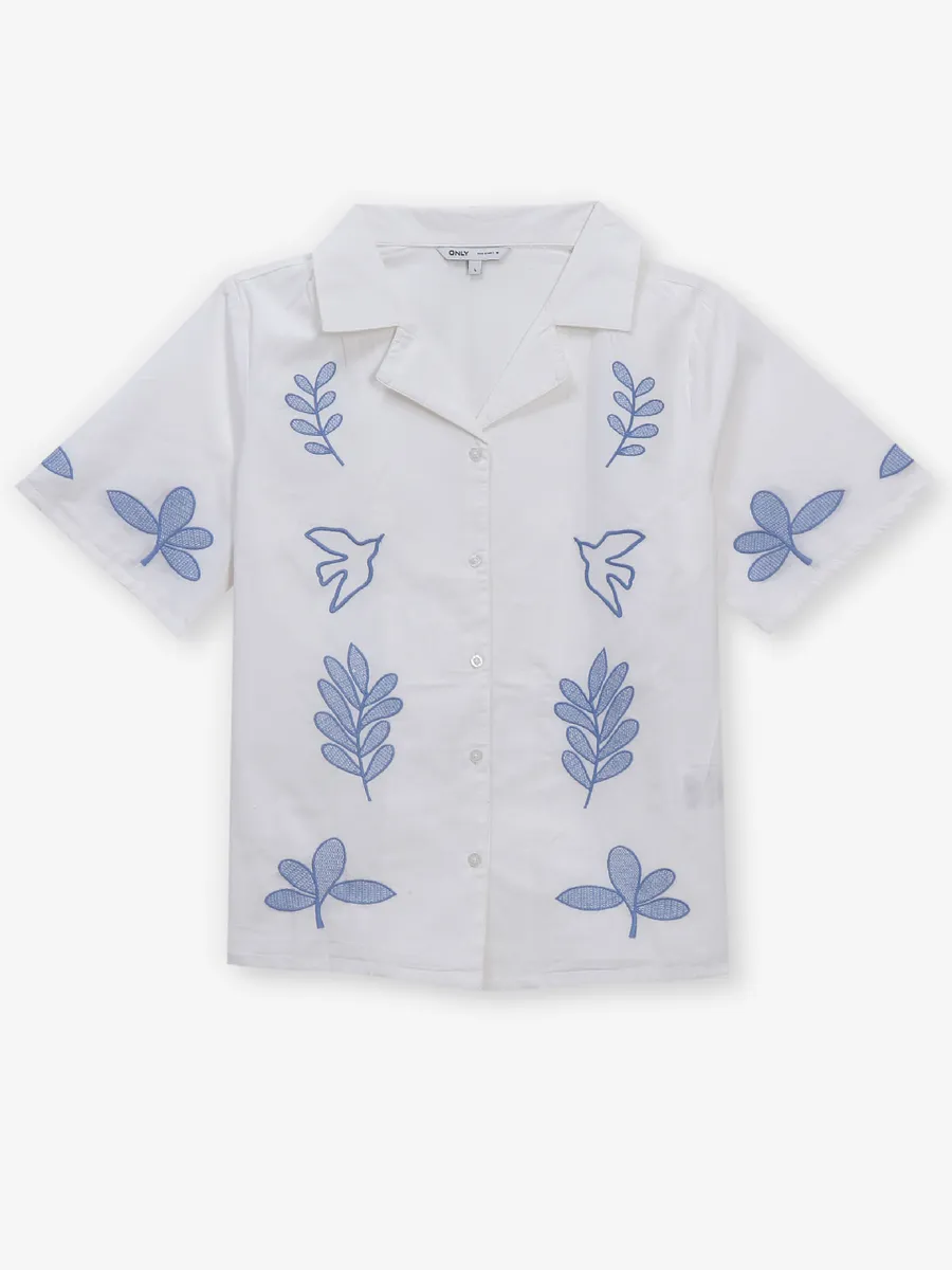 ONLY off-white cotton shirt for women