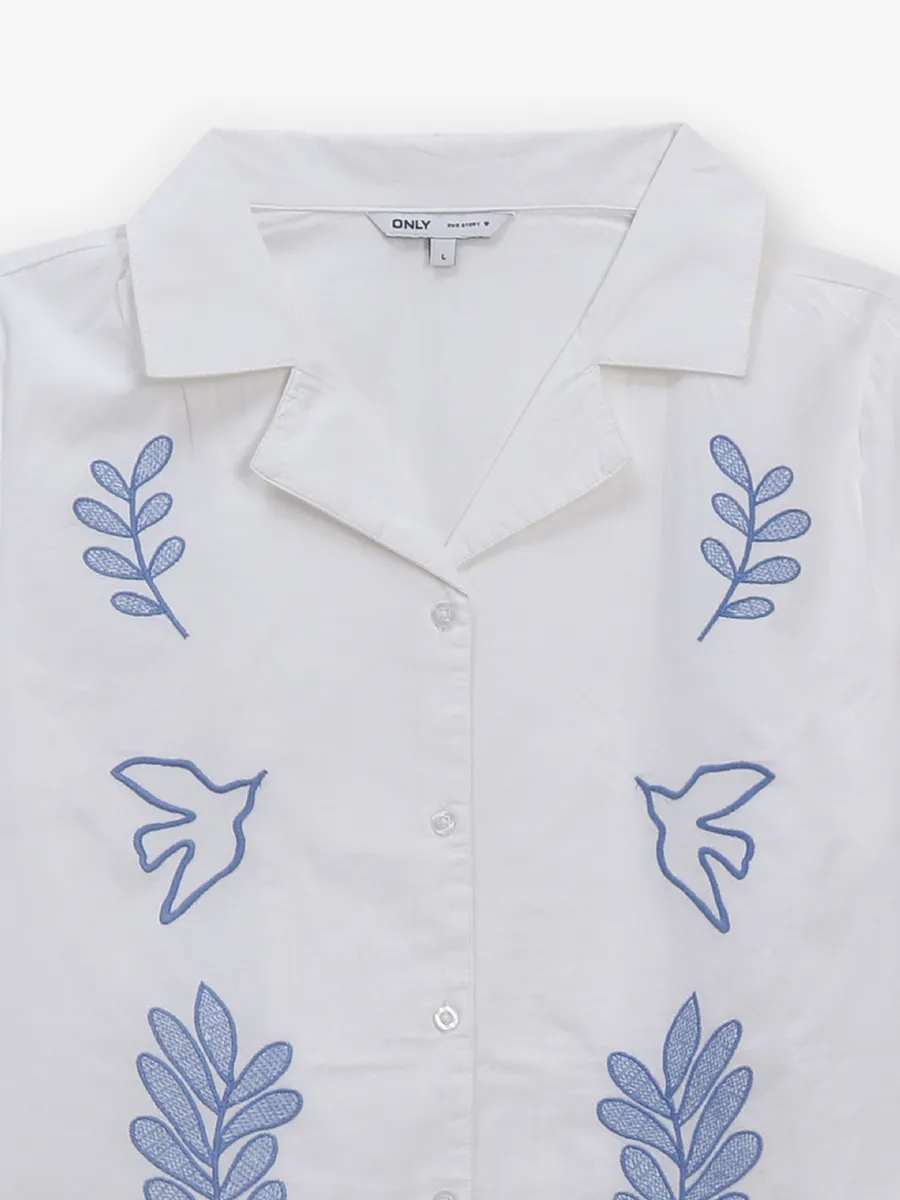 ONLY off-white cotton shirt for women