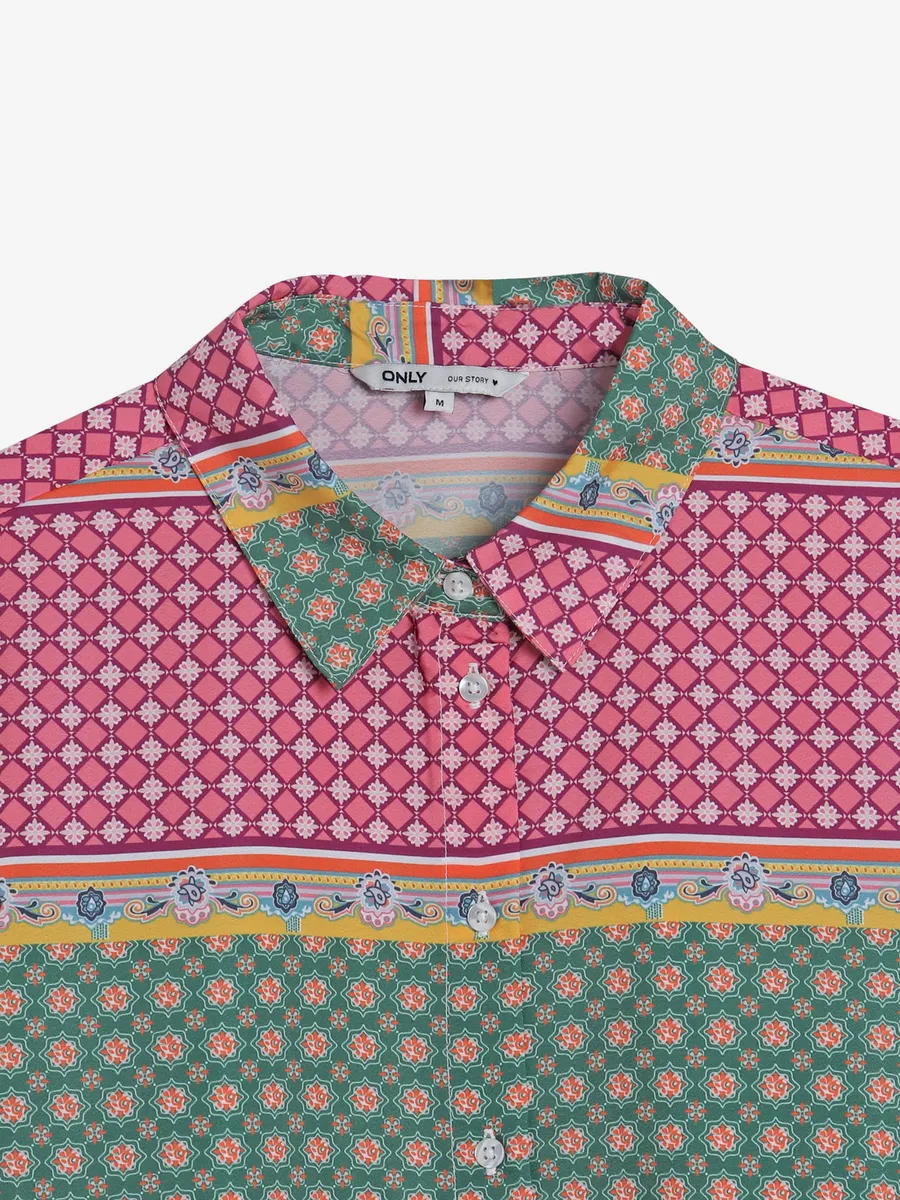 ONLY pink and green printed shirt