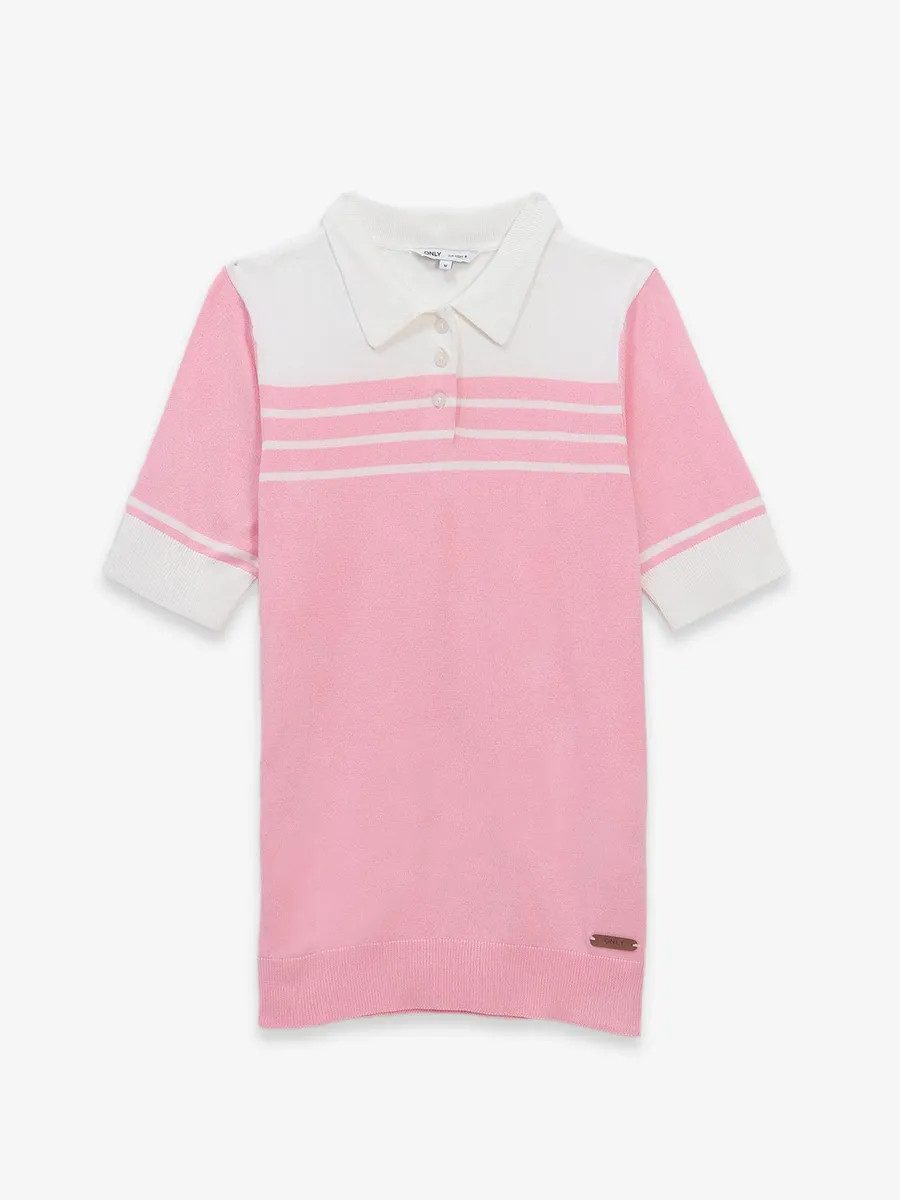 ONLY printed pink knitted top