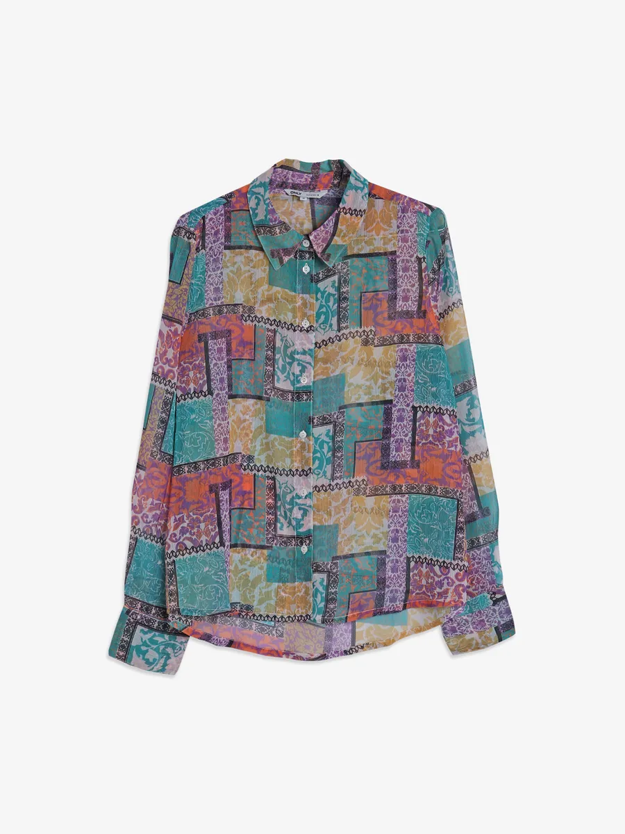 ONLY trendy multi color printed shirt