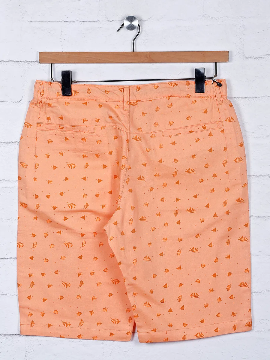 Origin printed pattern peach cotton shorts