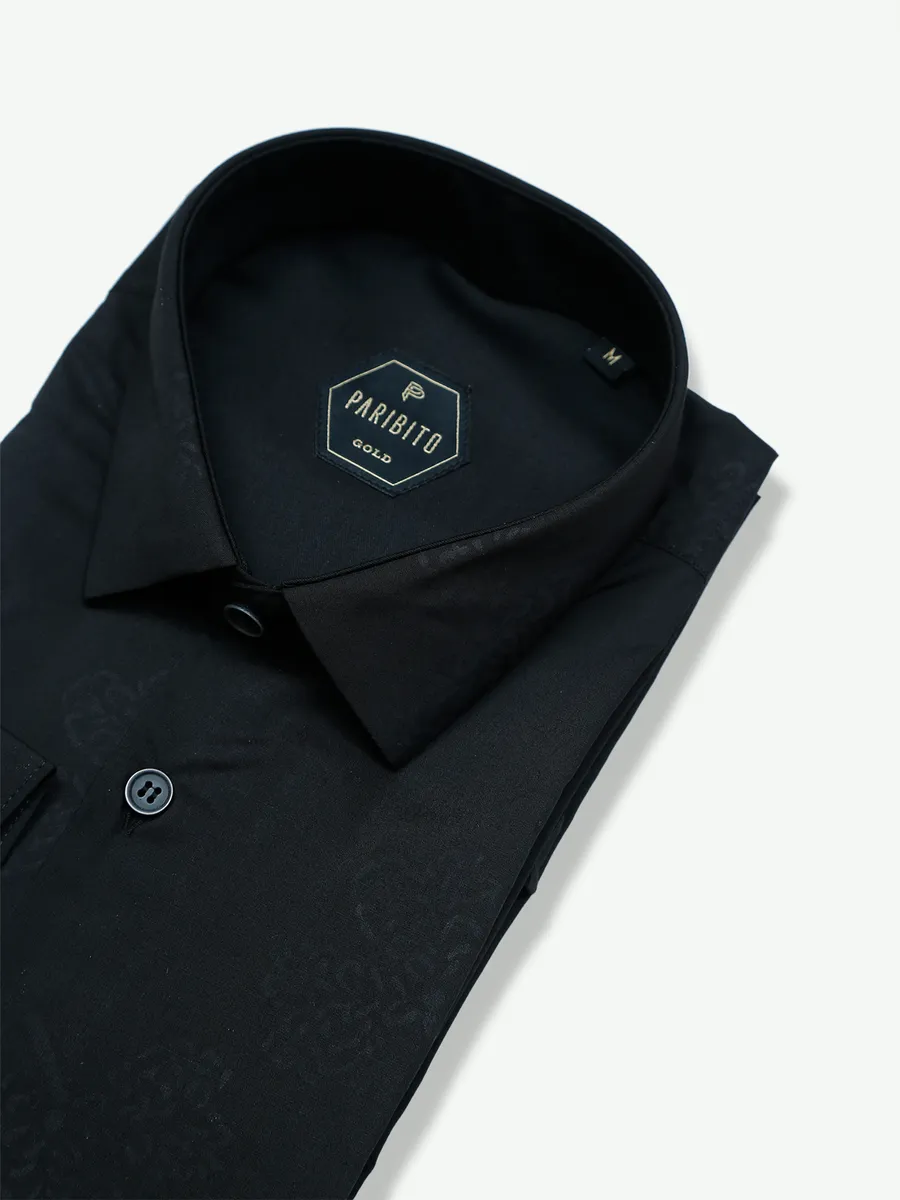 Paribito black printed cotton shirt