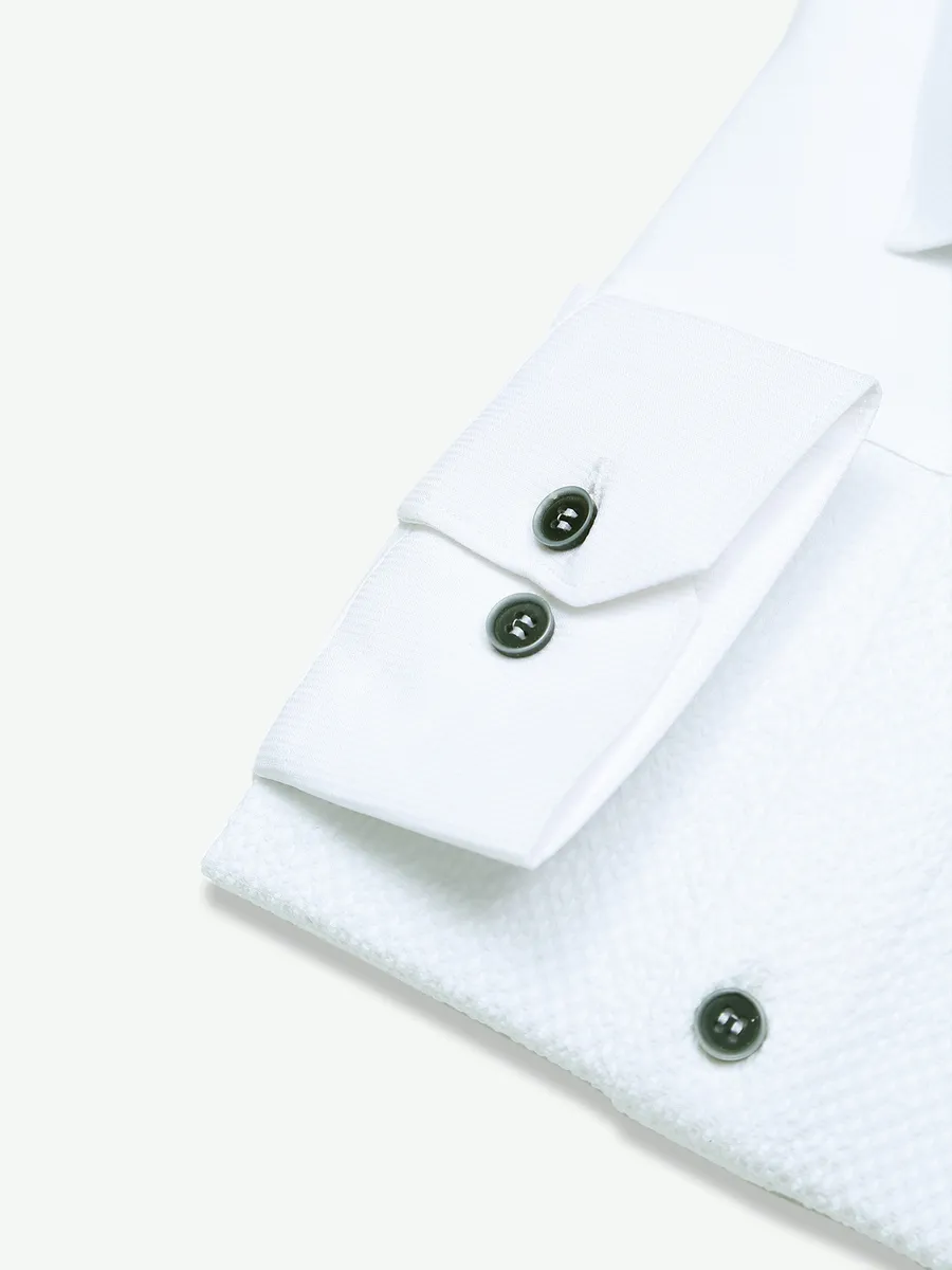 Paribito cotton white plain shirt