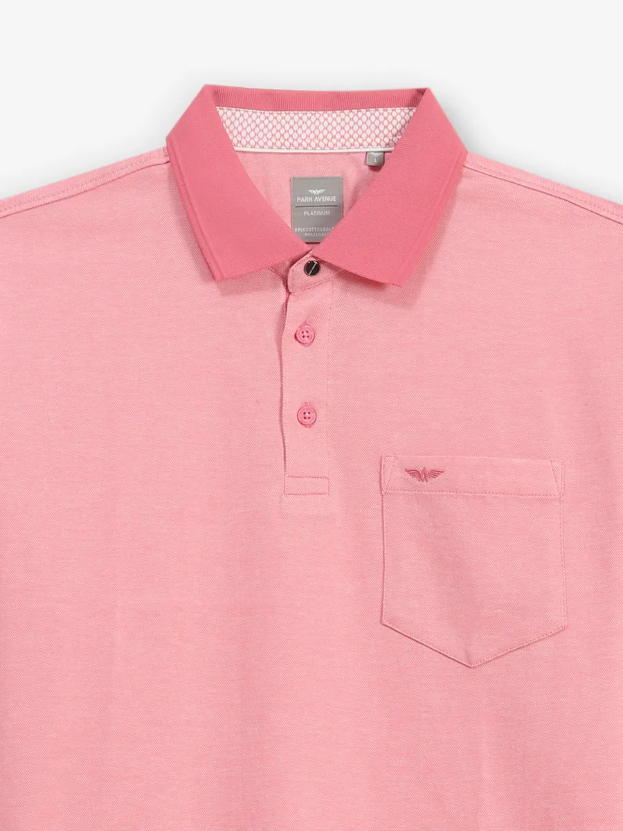PARK AVENUE plain pink cotton polo t-shirt
