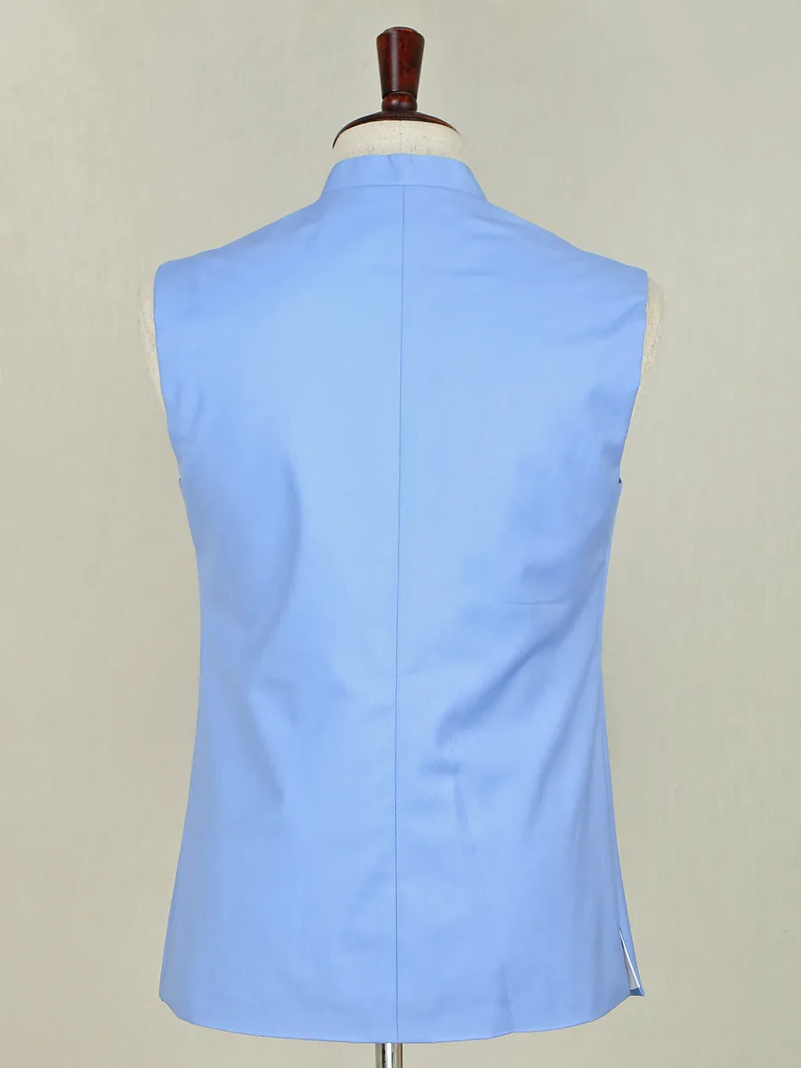 Party wear mint blue terry rayon waistcoat