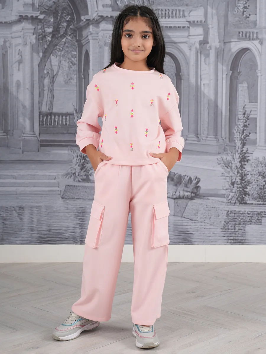 Peach cotton casual co-ord set