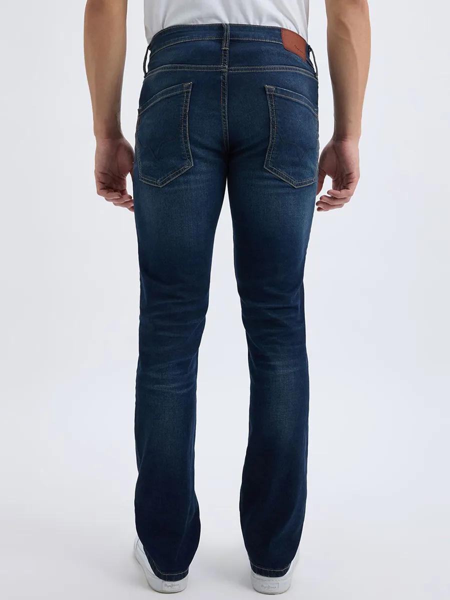 PEPE blue washed slim fit denim jeans