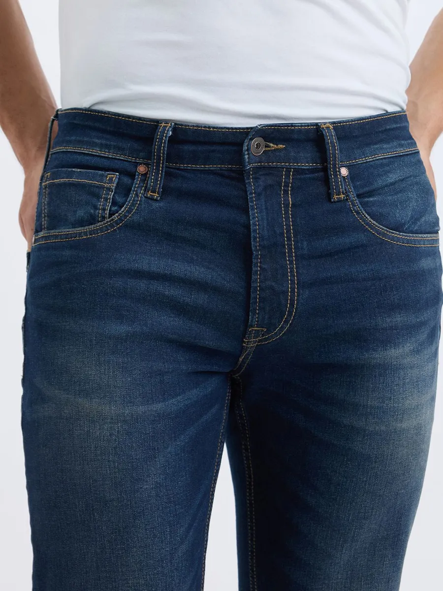PEPE blue washed slim fit denim jeans