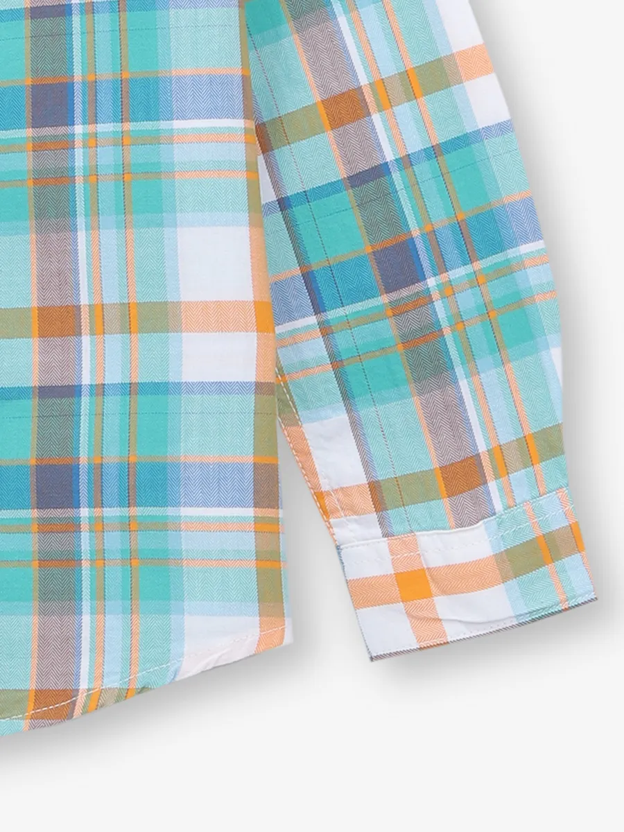 PEPE JEANS green checks cotton shirt