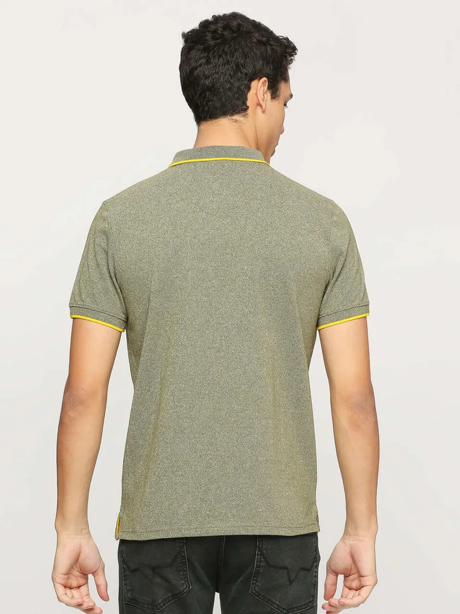 PEPE JEANS olive polo neck t-shirt