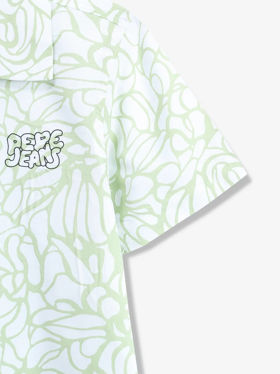 PEPE JEANS white and green printed shirt