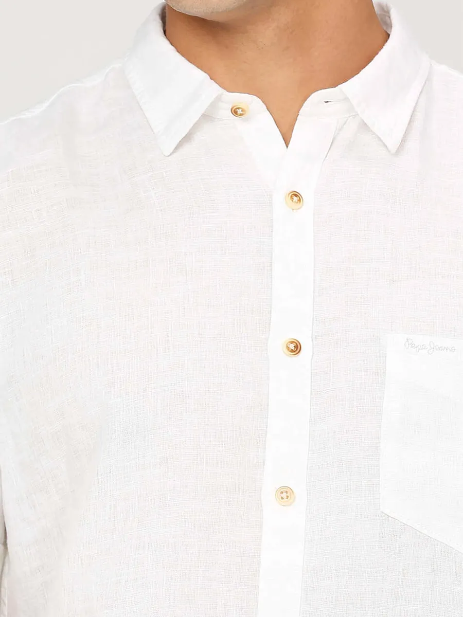 PEPE JEANS white linen shirt