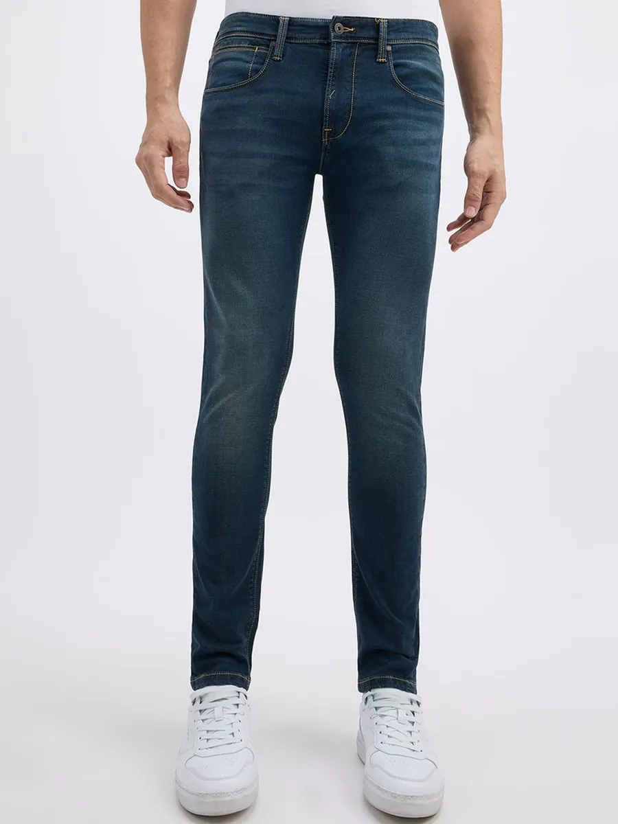 PEPE olivier blue washed denim jeans for men