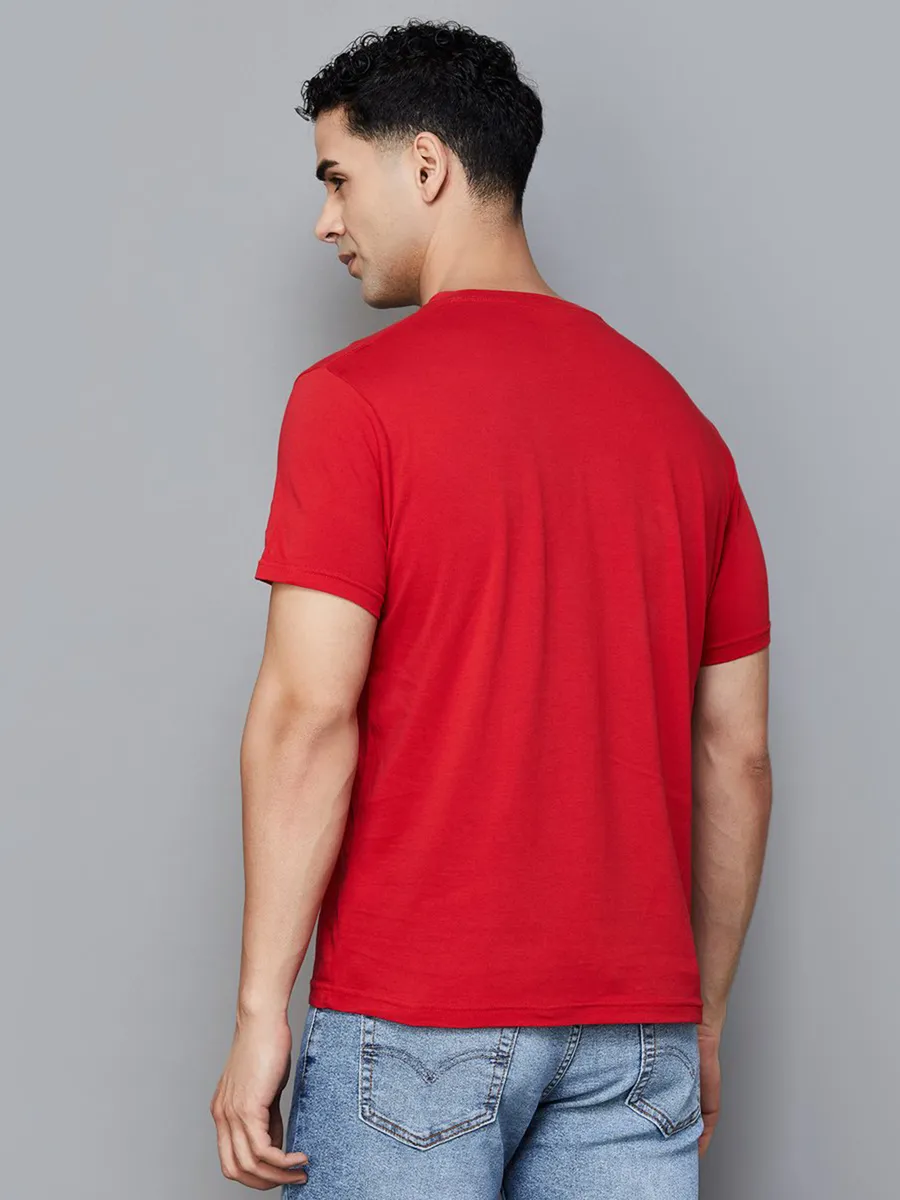 PEPE red cotton slim fit t-shirt for men