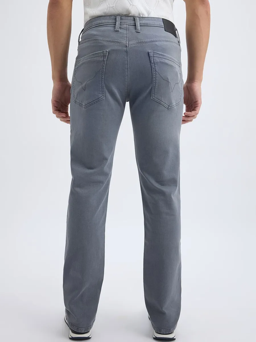 PEPE solid grey straight fit denim jeans