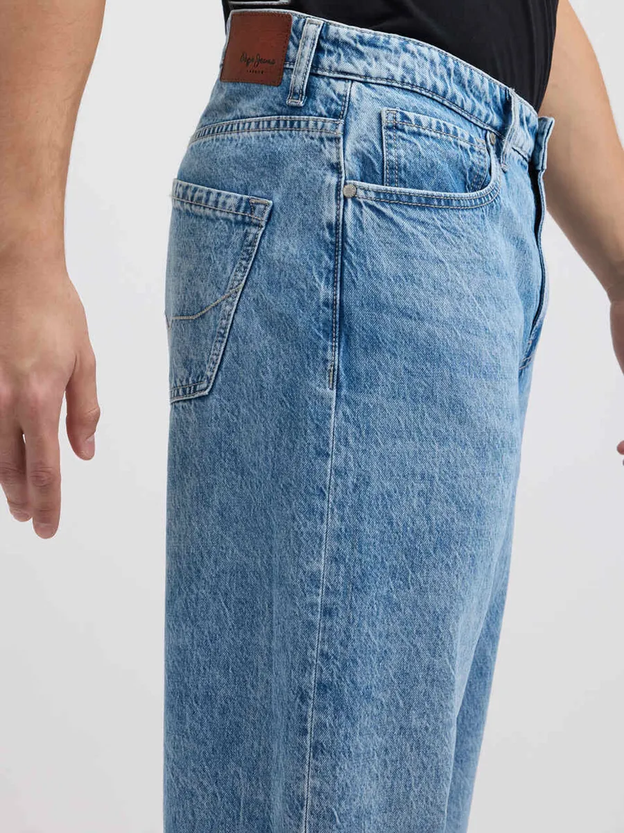 PEPE solid sky blue regular fit denim jeans