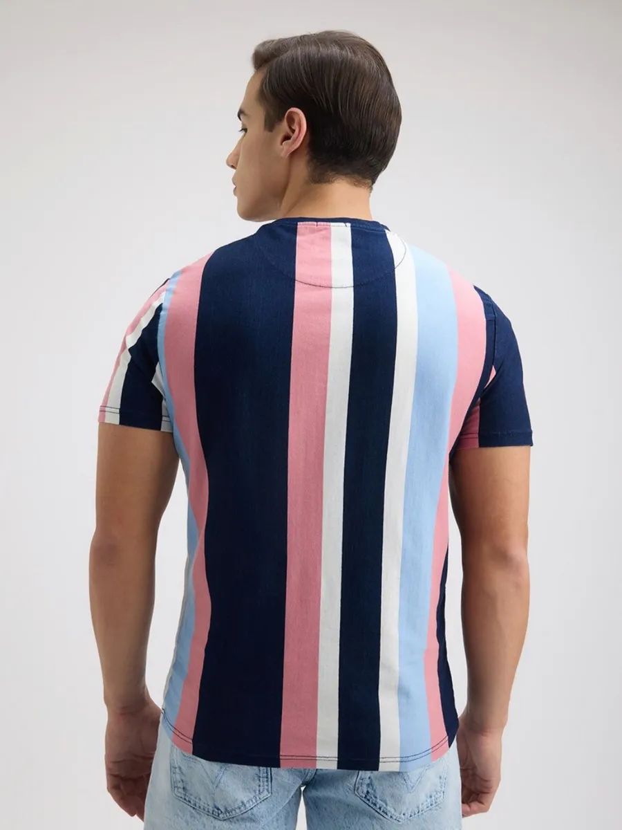 PEPE striped blue slim fit t-shirt for men